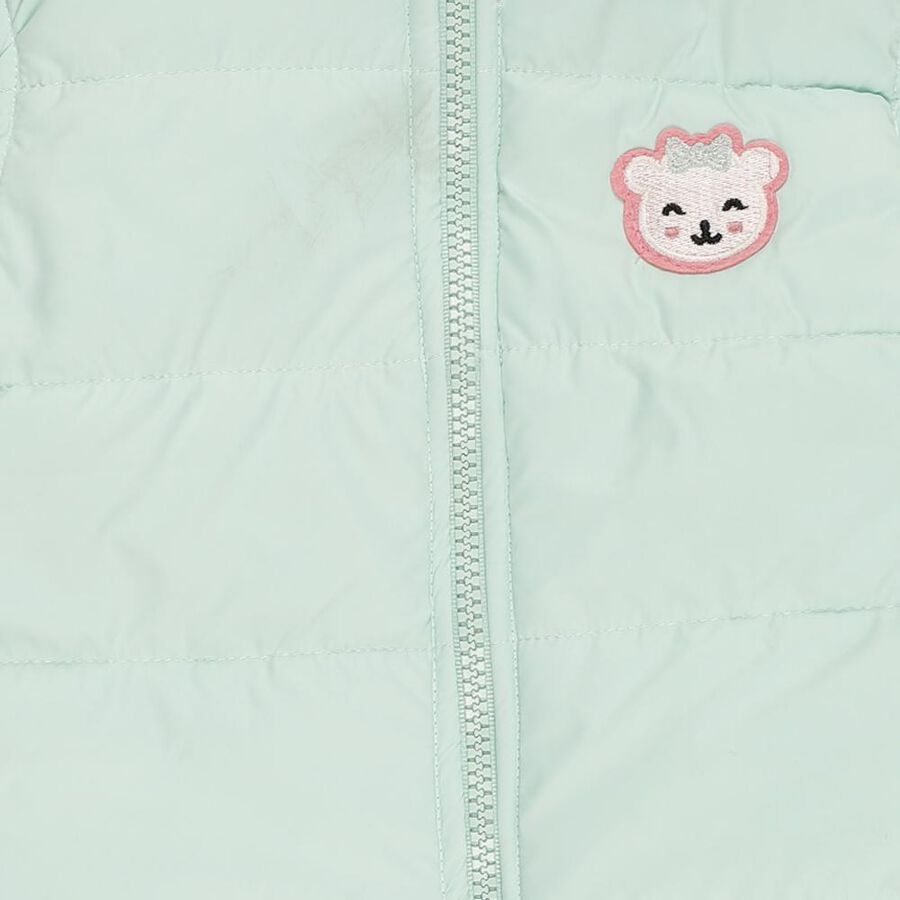 Infants Light Mint Green Zip Casual Jacket, Light Green, large image number null