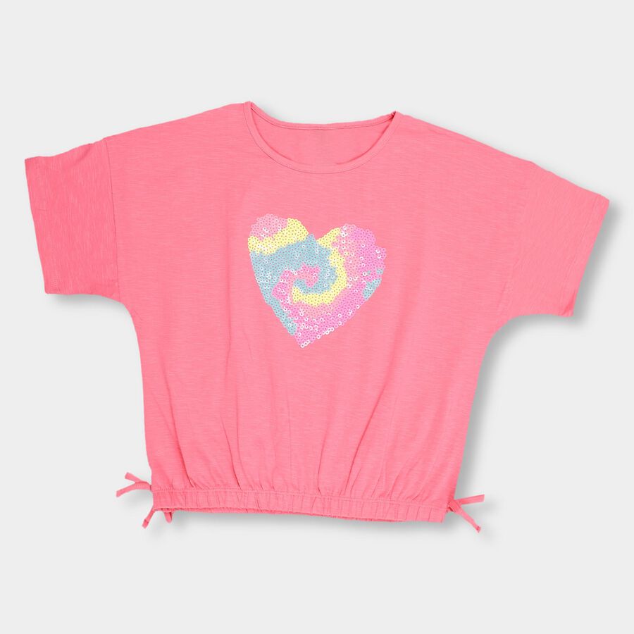 Girls' T-Shirt , गुलाबी, large image number null