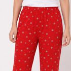 Women's Red Straight Fit Floral Printed Pyjama, Red, small