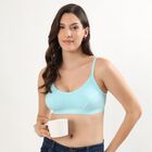 Women's Light Aqua Cotton Scoop Neck Casual Bra, Aqua, small image number null