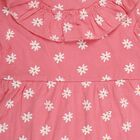 Infants' Bright Pink Floral Print Long Sleeve Frock, हल्का गुलाबी, small image number null