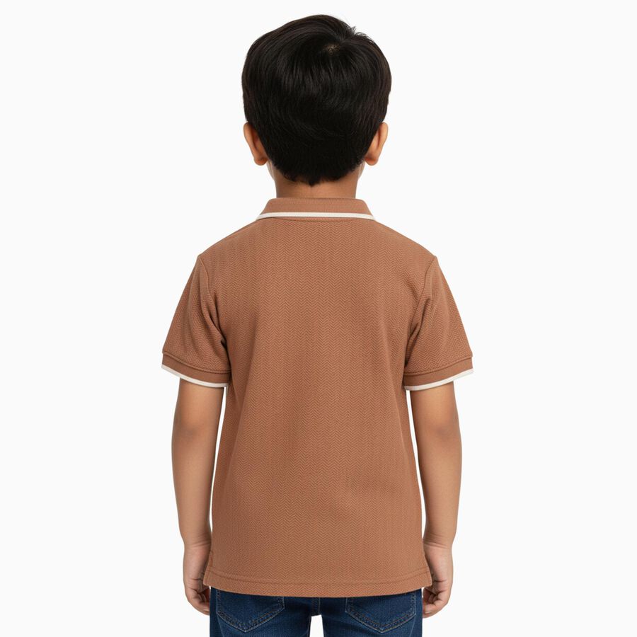 Boys' 100% Cotton Half Sleeves T-Shirt, भूरा, large image number null