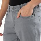 Men's Straight Fit Classic Jeans, हल्का ग्रे, small