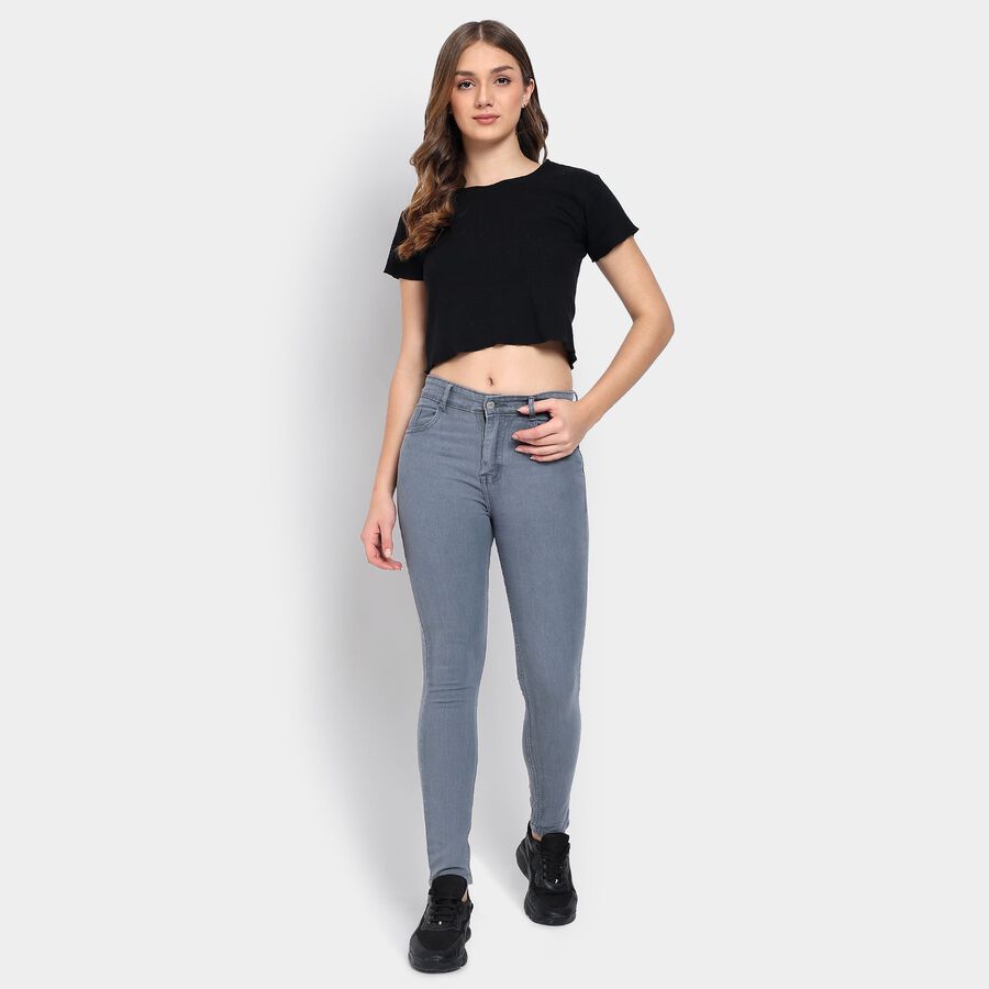 Ladies' Jeans, गहरा ग्रे, large image number null