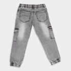 Boys' Faded Grey Cargo Fit Jeans, हल्का ग्रे, small image number null
