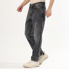 Men's Washed Black Straight Fit Jeans, हल्का ग्रे, small image number null