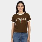 Ladies' Round Neck T-Shirt, Olive, small