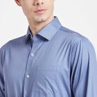 Cotton Printed Formal Shirt, Mid Blue, small image number null