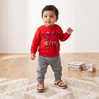 Infants Red Crew Neck Pullover Sweatshirt, Red, small