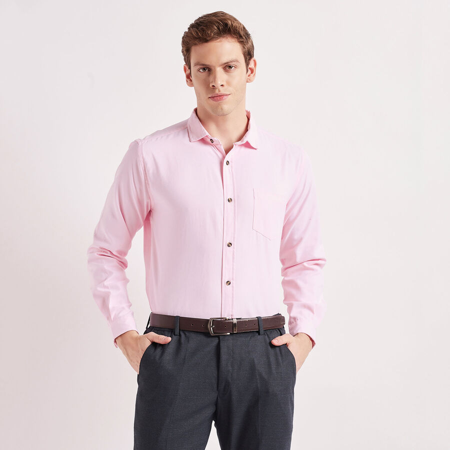 Solid Casual Shirt, Pink, large image number null