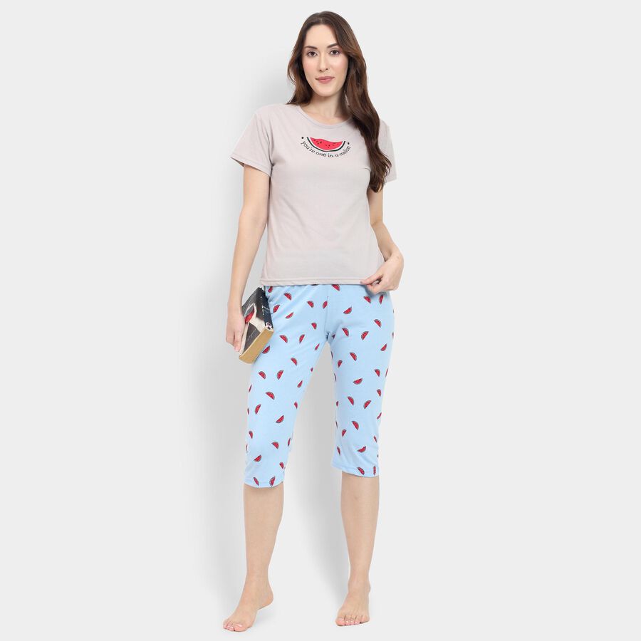 Ladies' Night Suit, हल्का ग्रे, large image number null