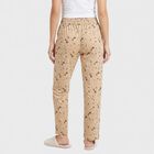 Women's Beige Straight Fit Floral Printed Cotton Blend Pyjama, गहरा पीला, small
