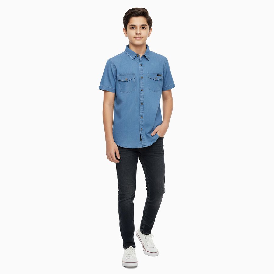 Boys' Casual Shirt, Light Blue, large image number null