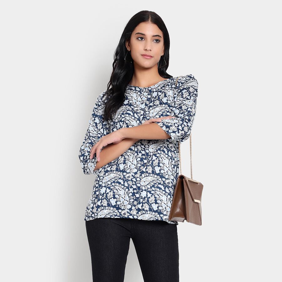 Printed Kurti, Mid Blue, large image number null