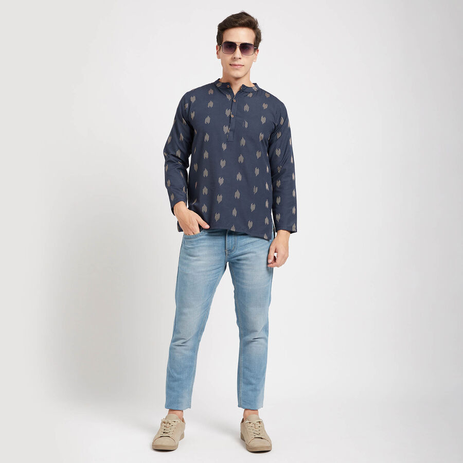Printed Kurta, Navy Blue, large image number null