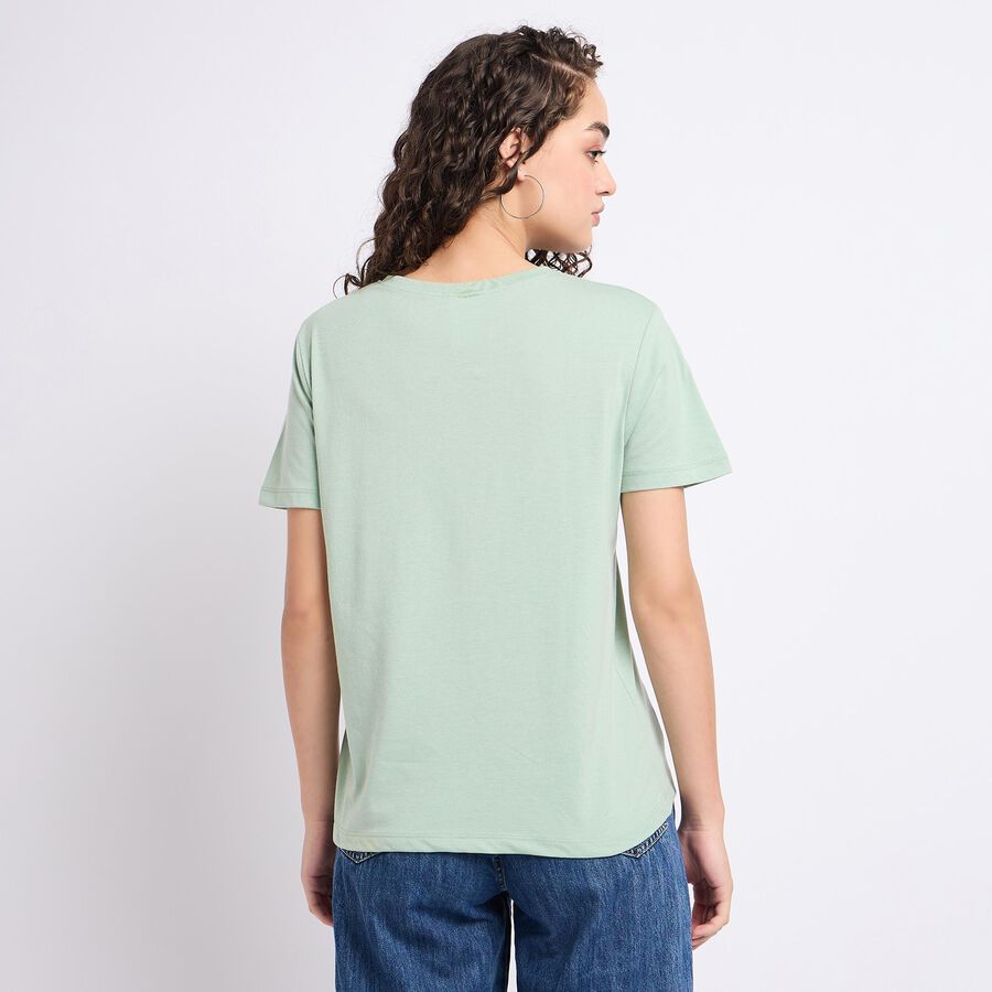 Ladies' Round Neck T-Shirt , हल्का हरा, large