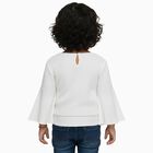 Girls Snow White Round Neck Casual T-Shirt, White, small image number null