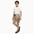 Boys' Cotton Blend Bermuda Shorts, Beige, small