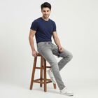 Men's Grey Slim Fit Washed Jeans, Light Grey, small