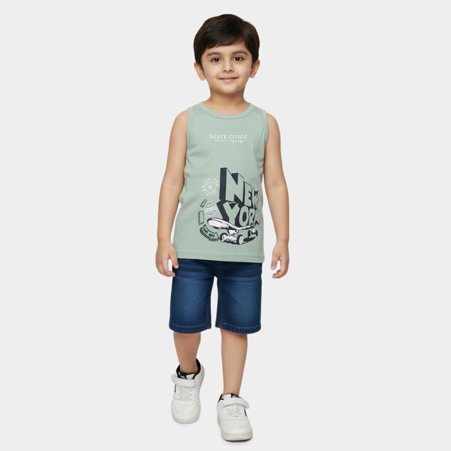Boys' T-Shirt, हल्का हरा, large