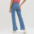 Women's Light Blue Flared Fit High-Rise Jeans, मध्यम नीला, small image number null