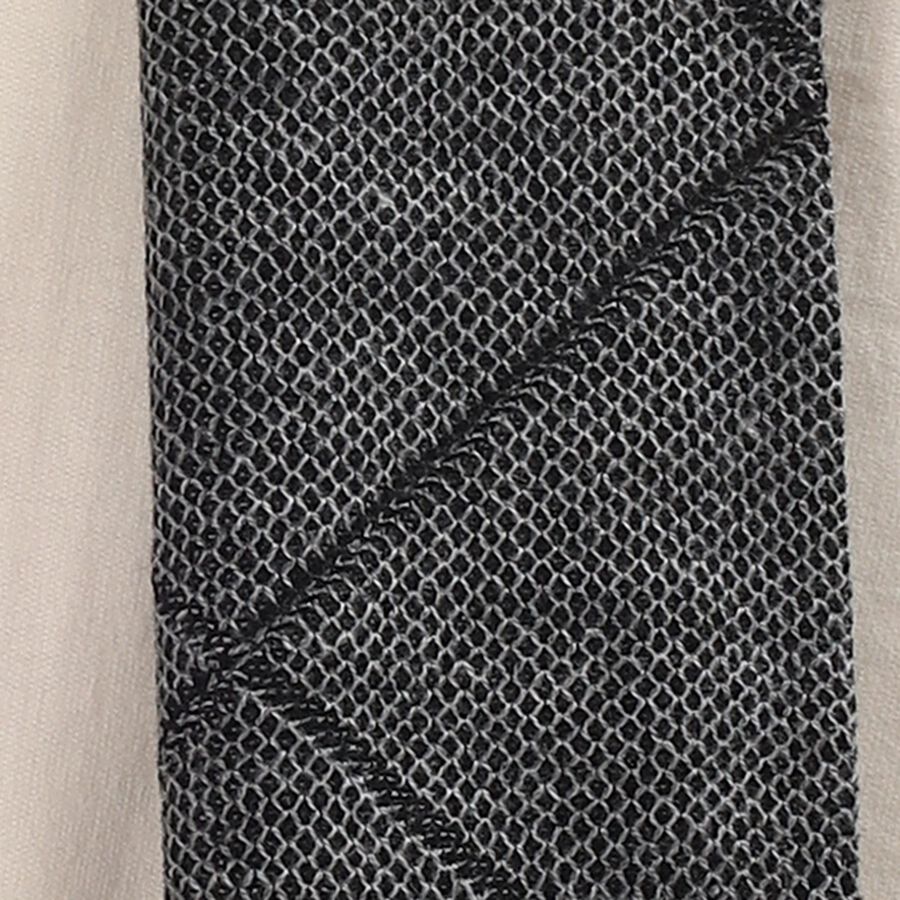 Men's Muted Charcoal Grey Acrylic Geometric Muffler, Melange Mid Grey, large image number null