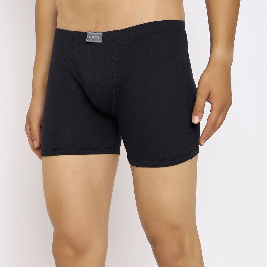 Men's 100% Cotton Trunks, काला, large image number null