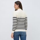 Women's Off-White High Neck Casual Pullover, ऑफ व्हाइट, small image number null