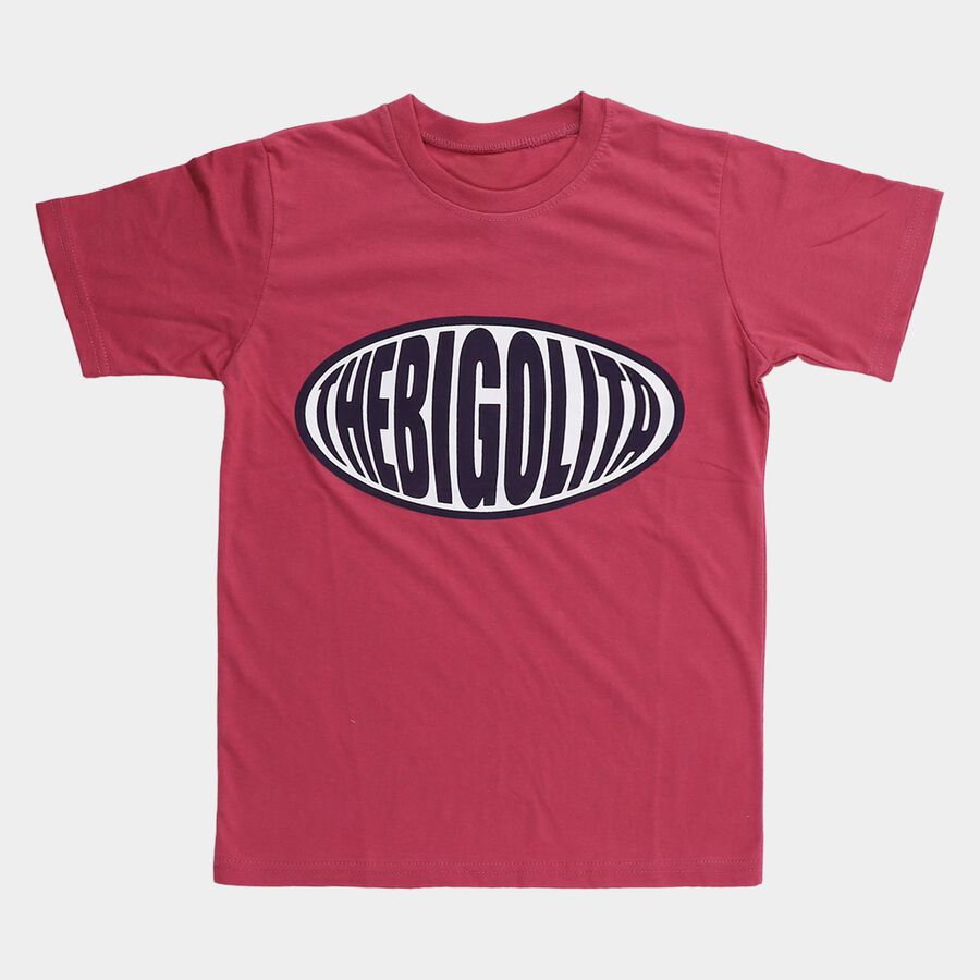 Boys' Half Sleeves T-Shirt, Pink, large