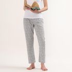 Women's Light Grey Regular Fit Floral Printed Cotton Blend Pyjama, हल्का ग्रे, small