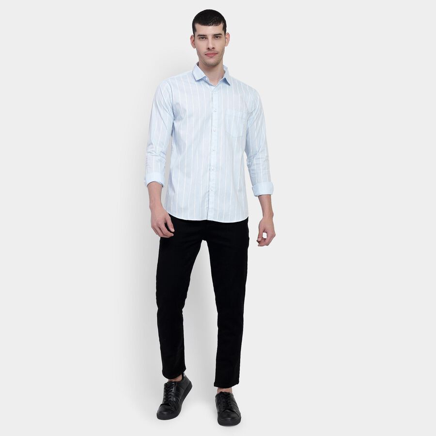 Men's 100% Cotton Casual Shirt , Light Blue, large image number null