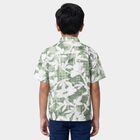 Boys' Green Printed Collar Regular Fit Casual Shirt, हल्का हरा, small