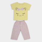 Girls' 100% Cotton Capri Set, Yellow, small image number null