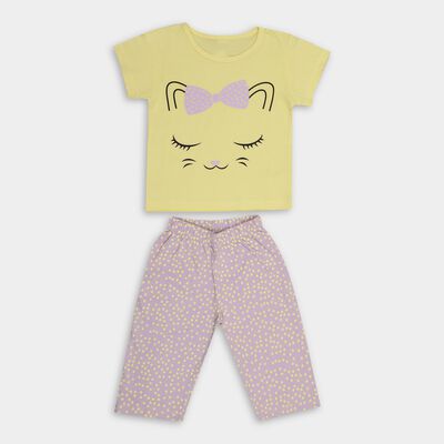 Girls' 100% Cotton Capri Set