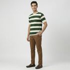 Men's Dark Green Round Neck Casual T-Shirt, Dark Green, small