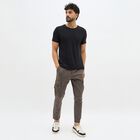 Men's Muted Charcoal Slim Fit Cargo Trousers, गहरा ग्रे, small image number null