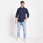 Cotton Checks Casual Shirt, Dark Blue, small image number null