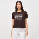 Women's Deep Chocolate Brown Round Neck T-Shirt, Brown, small image number null