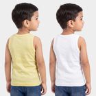 Boys Yellow Cotton Round Neck Vest, Yellow, small