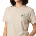 Women Beige Cotton Round Neck Regular T-Shirt, गहरा पीला, small