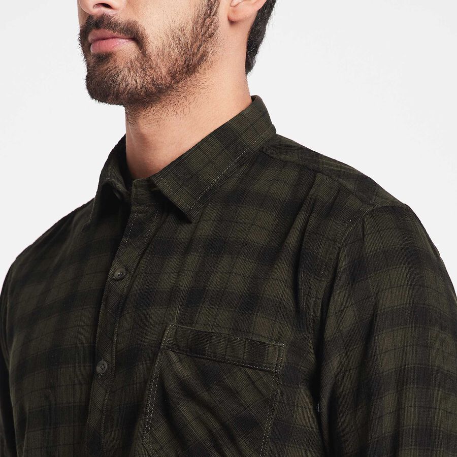 Cotton Checks Casual Shirt, Olive, large image number null