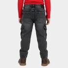 Boys' Dark Grey Regular Fit Solid Jeans, गहरा ग्रे, small