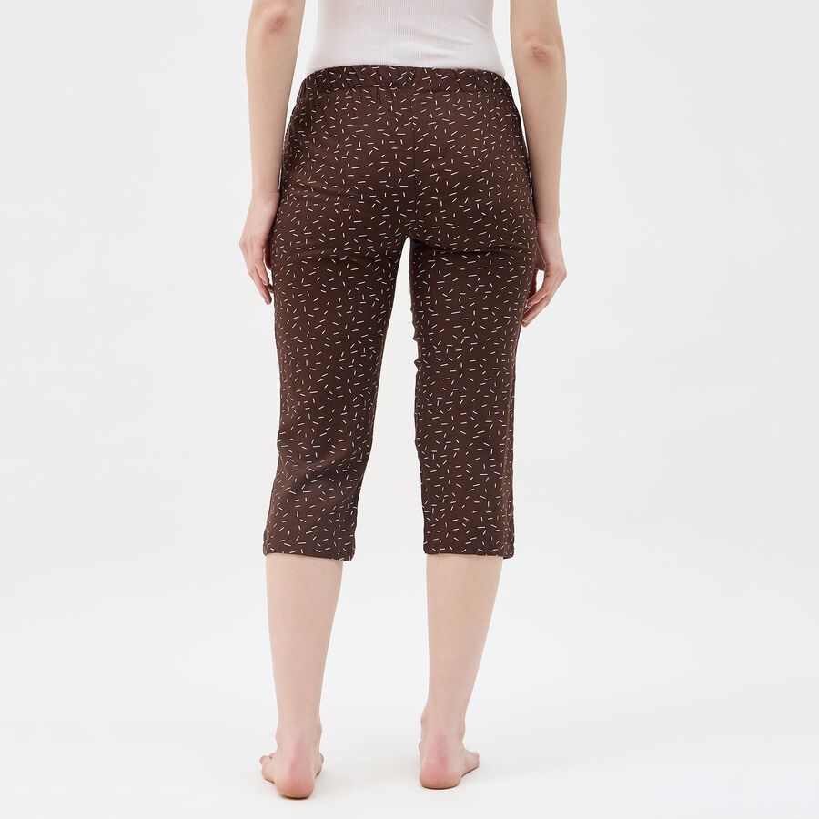 Women's Brown Viscose Regular Fit Capri, Brown, large