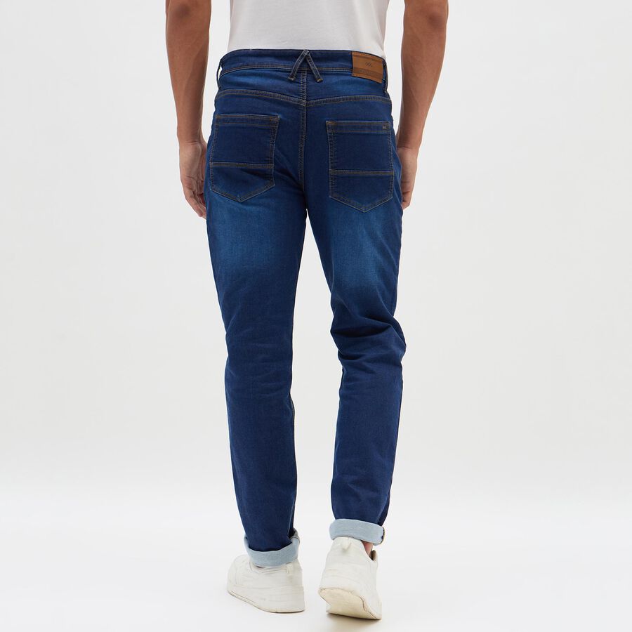 Men's Deep Indigo Slim Fit Jeans, गहरा नीला, large image number null
