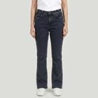 Women's Dark Grey Bootcut Fit Washed Jeans, गहरा ग्रे, small