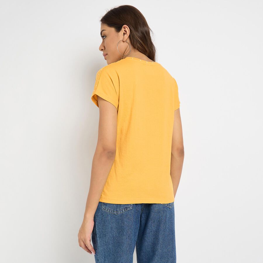 Ladies' Round Neck T-Shirt , Mustard, large image number null