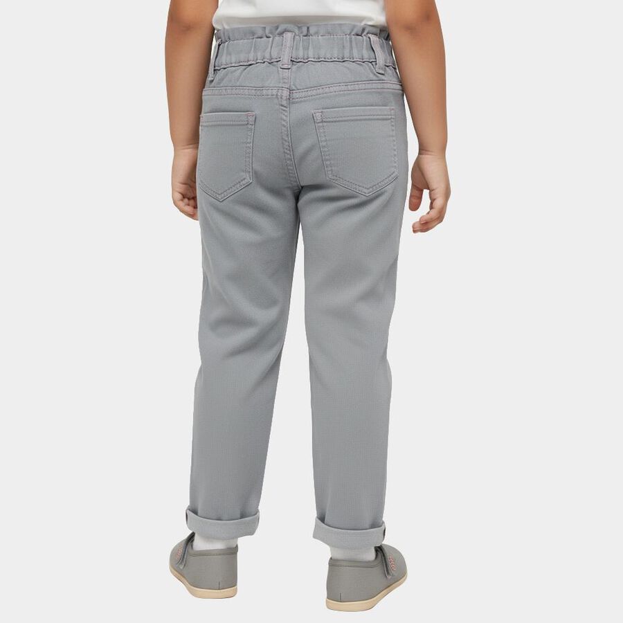 Girls' Light Grey Regular Fit Embroidered Jeans, Light Grey, large image number null