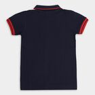 Boys' Midnight Navy Blue Cotton Polo Neck Half Sleeve T-Shirt, Navy Blue, small image number null