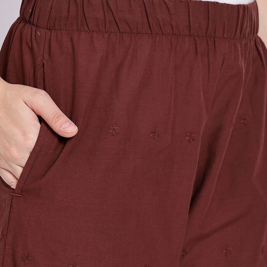 Ladies' Cotton Palazzos, Brown, large image number null