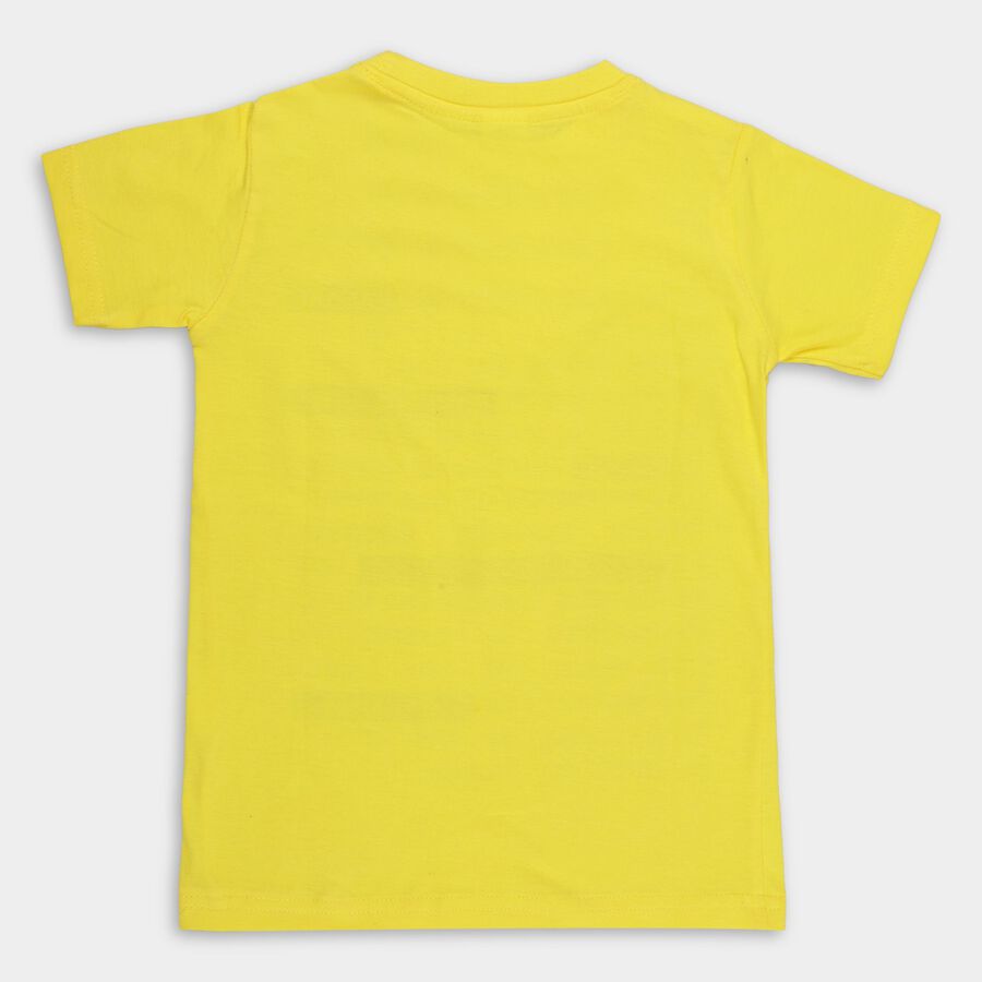 Boys' 100% Cotton Half Sleeves T-Shirt , Yellow, large image number null
